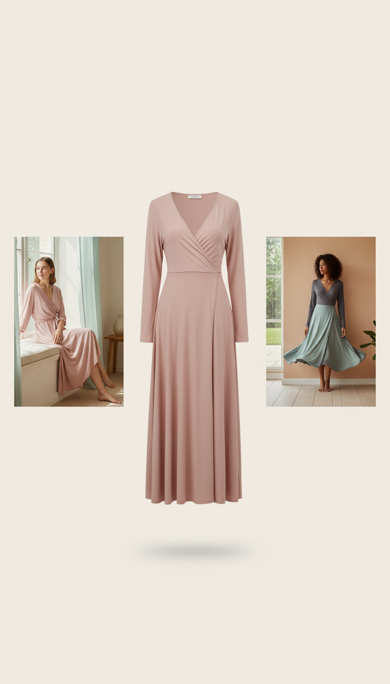 Cotton Wrap Dress With Tie Waist